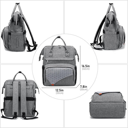 Laptop Backpack Women 17 Inch Travel Casual Daypack College Backpack Teacher Doctor Nurse Work Bags Computer Backpack Purse with USB Port Water Resistant,Grey